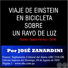 VIAJE DE EINSTEIN EN BICICLETA SOBRE UN RAYO DE LUZ - Por JOS ZANARDINI - Domingo, 09 de Agosto de 2020